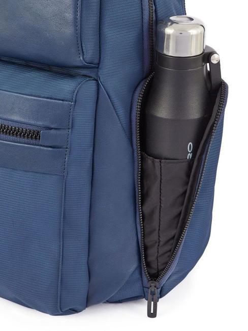 WOODY Rucsac din piele și material textil pentru computer de 15,6". albastru - Rucsacuri pentru laptop