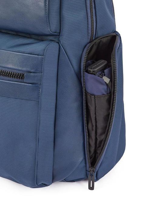 WOODY Rucsac din piele și material textil pentru computer de 15,6". albastru - Rucsacuri pentru laptop
