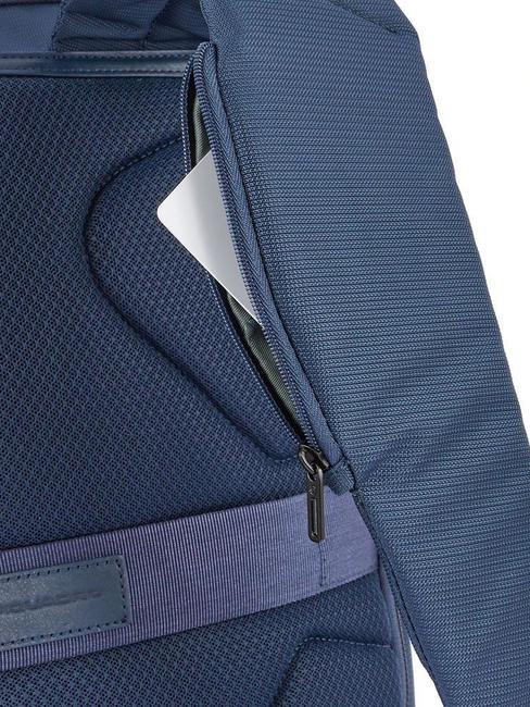 WOODY Rucsac din piele și material textil pentru computer de 15,6". albastru - Rucsacuri pentru laptop