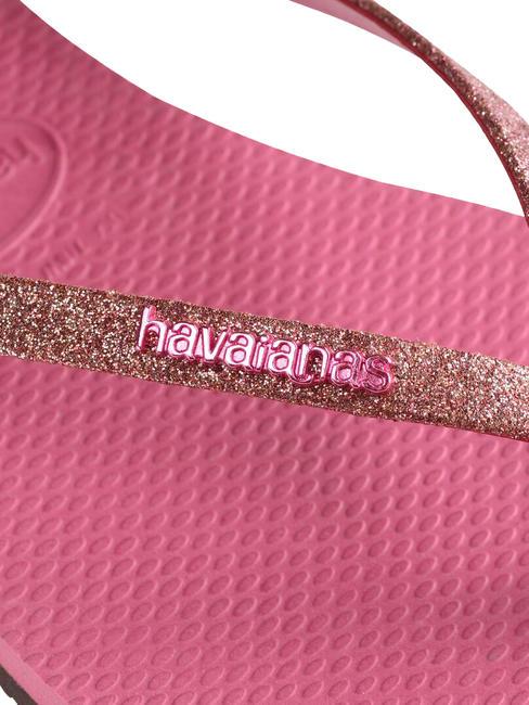 YOU GLITTER Papuci flip-flop trandafir de catifea - Pantofi femei