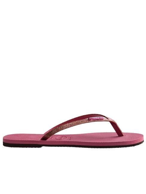 YOU GLITTER Papuci flip-flop trandafir de catifea - Pantofi femei