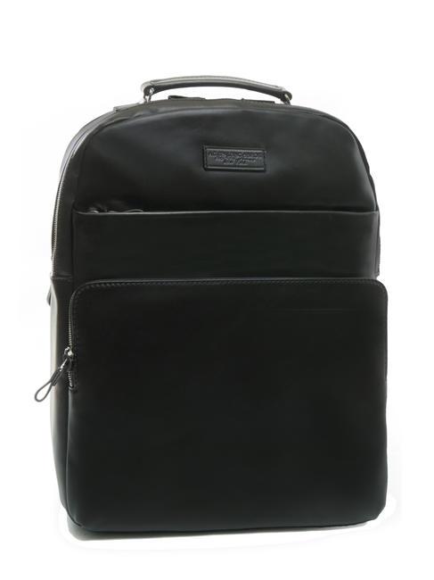 ICONIC NEW YORK Rucsac pentru laptop din piele de 15 inchi negru - Rucsacuri pentru laptop