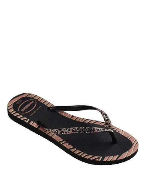 SLIM ANIMALS Papuci flip-flop BLACK - Pantofi femei