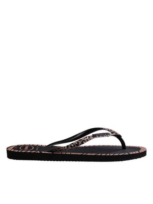 SLIM ANIMALS Papuci flip-flop BLACK - Pantofi femei