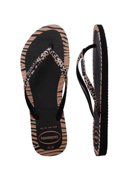 SLIM ANIMALS Papuci flip-flop BLACK - Pantofi femei
