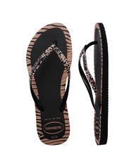 HAVAIANAS SLIM ANIMALS Papuci flip-flop BLACK - Pantofi femei - 5