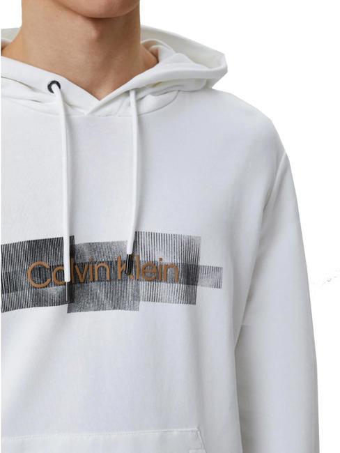 BOX STRIPED LOGO Hanorac cu gluga Alb strălucitor - hanorace