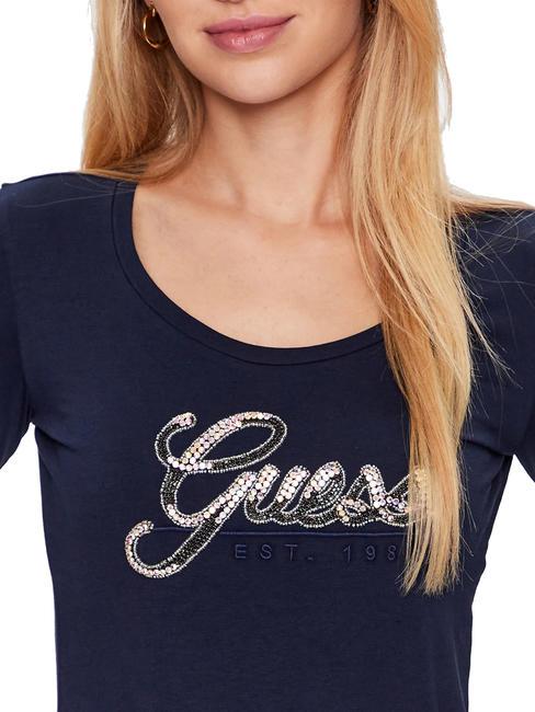 SCRIPT Tricou cu paiete albastru &icirc;nnegrit - tricou