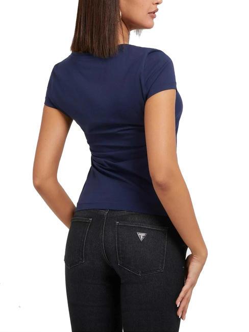SCRIPT Tricou cu scris cu sclipici albastru &icirc;nnegrit - tricou