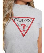 GUESS TRIANGLE STRASS Tricou cu crampoane gri melange deschis m - tricou - 3