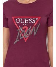 GUESS ICON Tricou cu crampoane cireș negru - tricou - 3