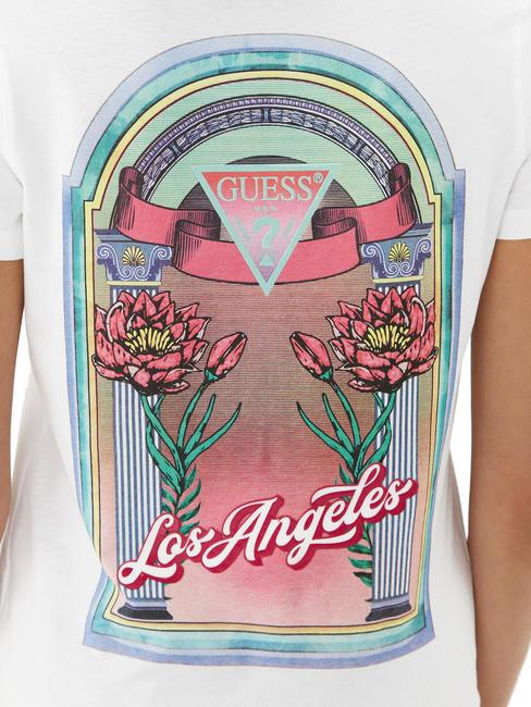 LOS ANGELES Tricou cu imprimeu pe spate flori albe - tricou