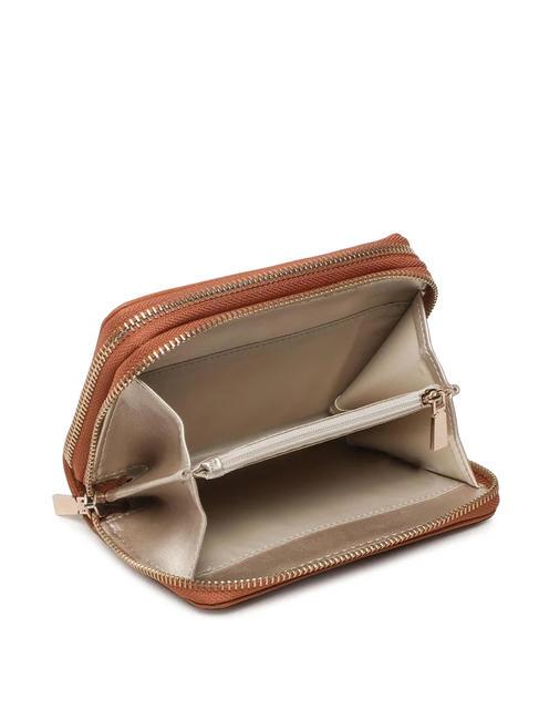 MERIDIAN Portofel cu fermoar COGNAC - Portofele femei