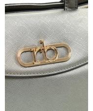 ROCCOBAROCCO LUCE Geantă tote cu curea de umăr și logo metalic gri metalic - Genți femei - 3