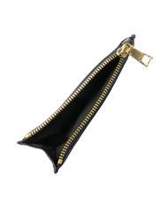 POLLINI GRAINED Suport plat pentru card cu fermoar negru - Portofele femei - 2