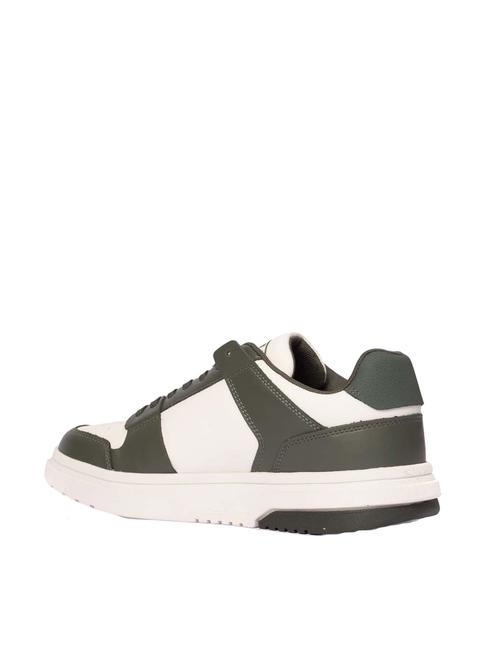 TOMMY JEANS Leather Cupsole Tenisi din piele verde peltru/ecru - Pantofi bărbați