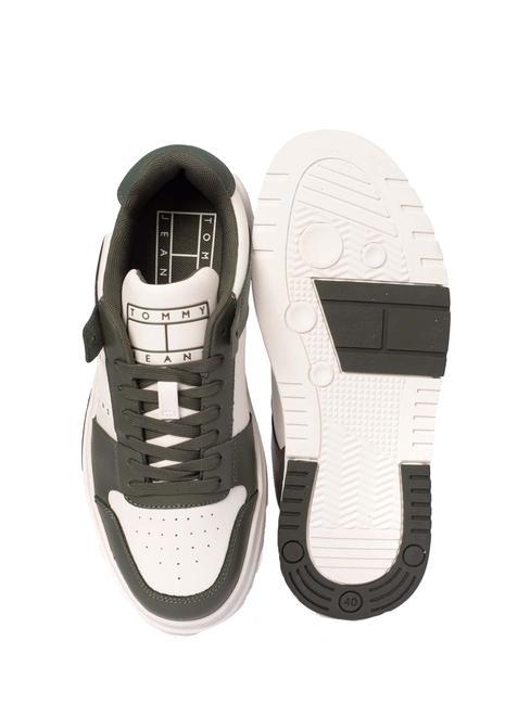 TOMMY JEANS Leather Cupsole Tenisi din piele verde peltru/ecru - Pantofi bărbați