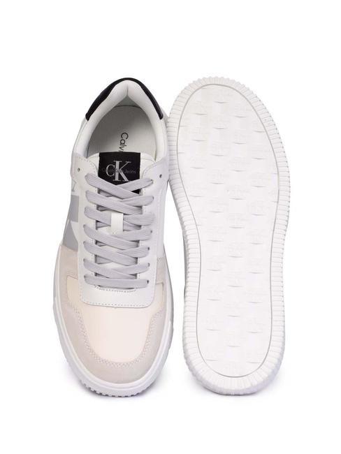 CK JEANS CHUNKY Tenisi din piele alb strălucitor/alb crem/stridii m - Pantofi bărbați