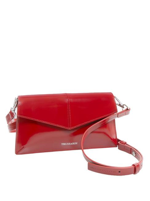 SALIS Geantă clutch din piele strălucitoare cireașă - Portofele femei