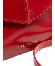 TRUSSARDI SALIS Geantă clutch din piele strălucitoare cireașă - Portofele femei - 3