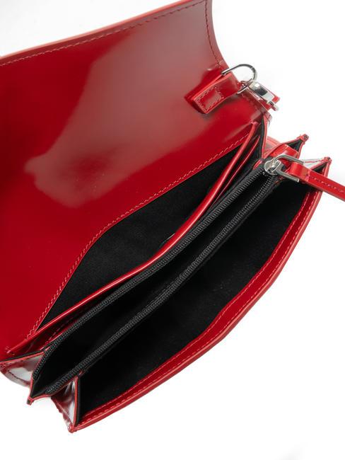 SALIS Geantă clutch din piele strălucitoare cireașă - Portofele femei