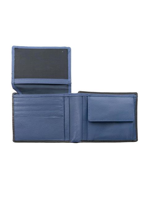 COLOR WALLET Portofel din piele, cu portmoneda negru/bleumarin - Portofele bărbați