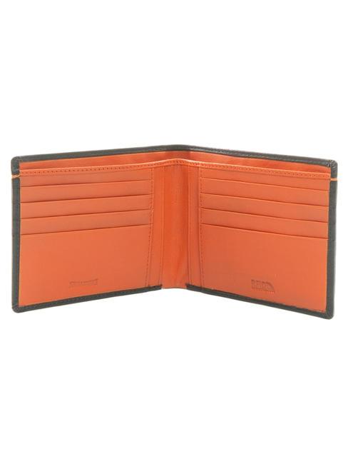 COLOR WALLET Portofel de piele maro/portocaliu - Portofele bărbați