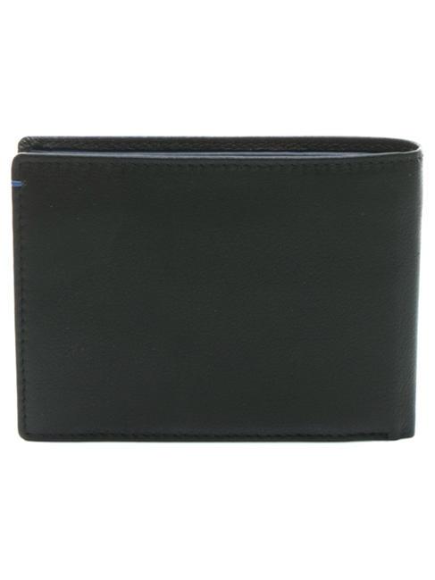 COLOR WALLET  Portofel mic din piele negru/bleumarin - Portofele bărbați