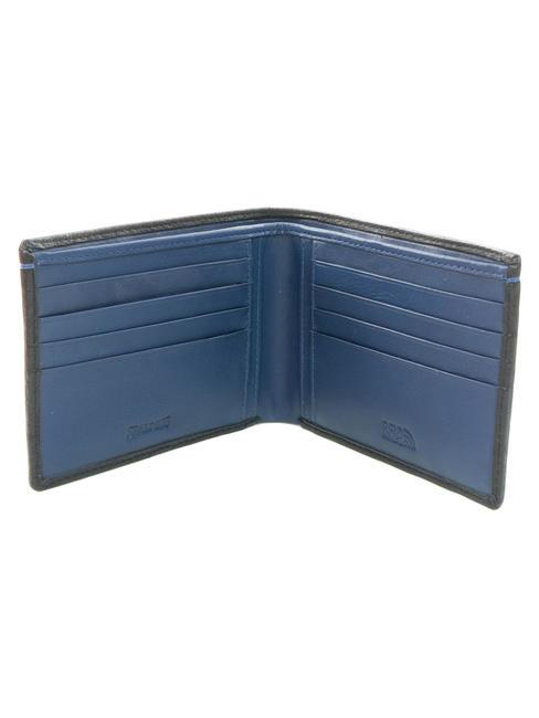 COLOR WALLET Portofel din piele bicolor negru/bleumarin - Portofele bărbați