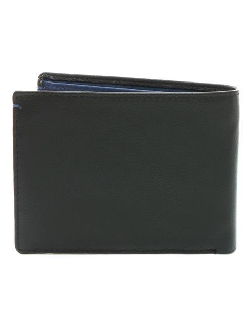 COLOR WALLET Portofel din piele bicolor negru/bleumarin - Portofele bărbați