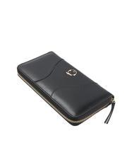 TRUSSARDI YUMA Fermoar mare &icirc;n jurul portofelului BLACK - Portofele femei - 4