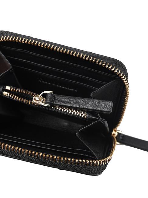 YUMA Portofel din piele mic cu fermoar BLACK - Portofele femei