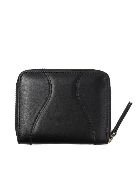 YUMA Portofel din piele mic cu fermoar BLACK - Portofele femei