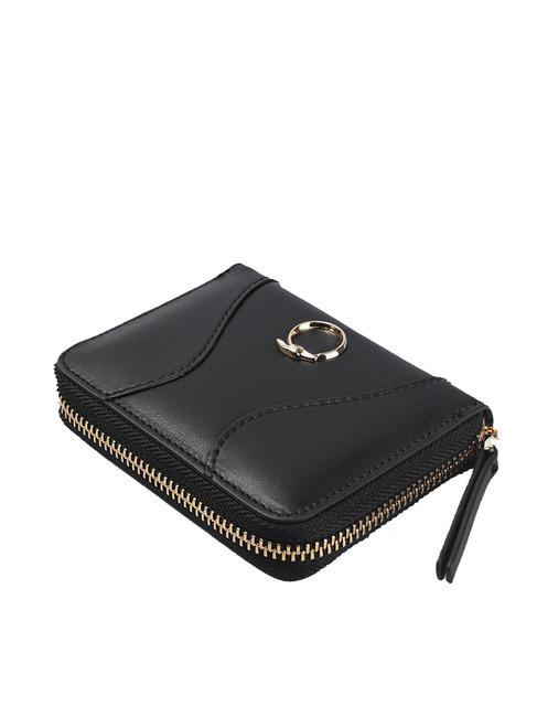 YUMA Portofel din piele mic cu fermoar BLACK - Portofele femei