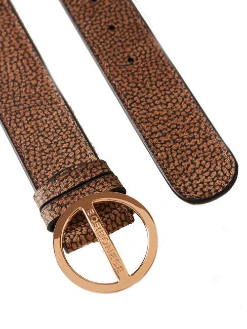 GRAFFITI Cureaua cu catarama rotunda natural op / negru - Curele