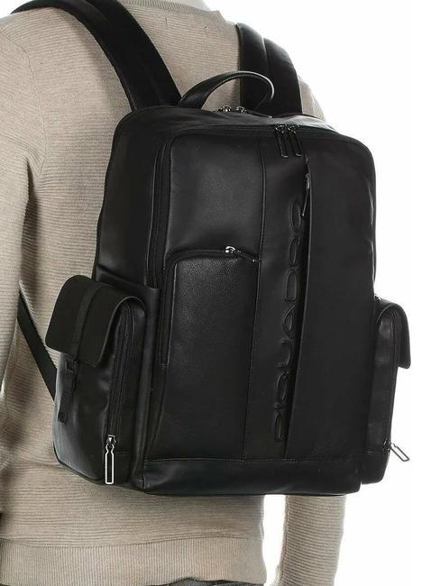STEVEN Rucsac din piele pentru laptop de 15,6". negru - Serviete birou
