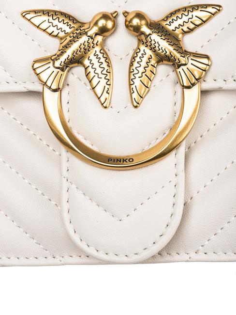 CLASSIC LOVE ONE Geanta din piele Nappa mătase alb-aur antic - Genți femei