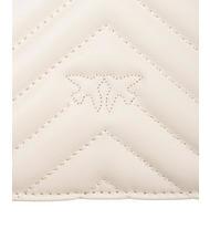 PINKO CLASSIC LOVE ONE Geanta din piele Nappa mătase alb-aur antic - Genți femei - 5