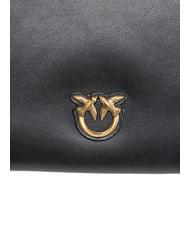 PINKO FLAT CLASSIC Poșetă cu curea de umăr din lanț aur negru-vechi - Genți femei - 4