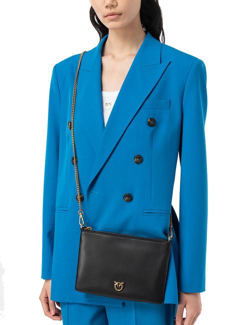 FLAT CLASSIC Poșetă cu curea de umăr din lanț aur negru-vechi - Genți femei