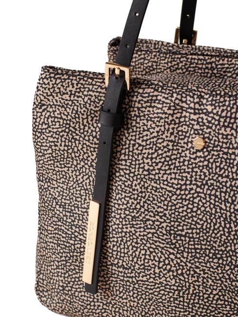 L'ECOLE NYLON Shopper de umar, cu curea de umar OP / NATURAL / NEGRU - Genți femei