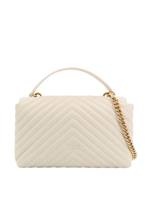 CLASSIC LADY LOVE BAG geanta chevron mătase alb-aur antic - Genți femei