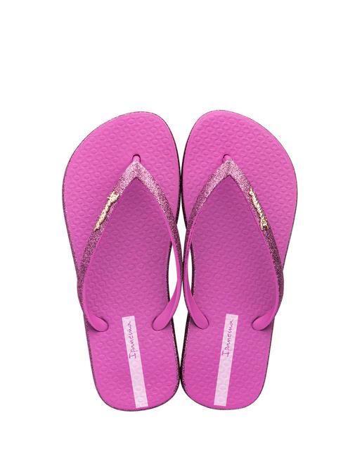 MAXI GLOW Papuci flip-flop liliac/roz sclipitor - Pantofi femei