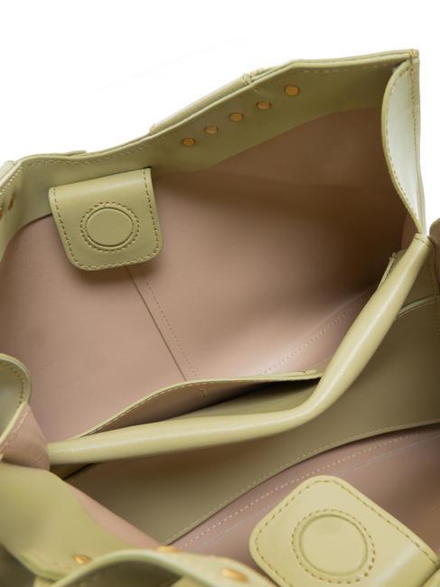 INFINITY Geanta din piele cu crampoane verdeata de salata - Genți femei