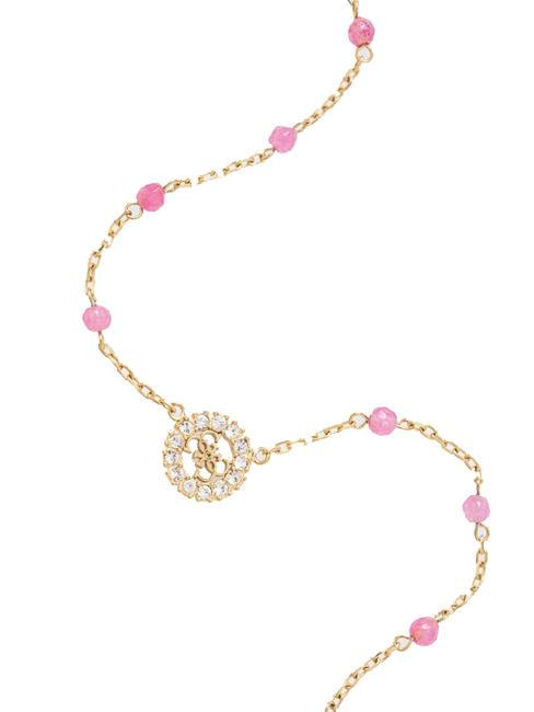 NATURAL STONES Colier cu pietre aur galben/fucsia - Lănțișoare