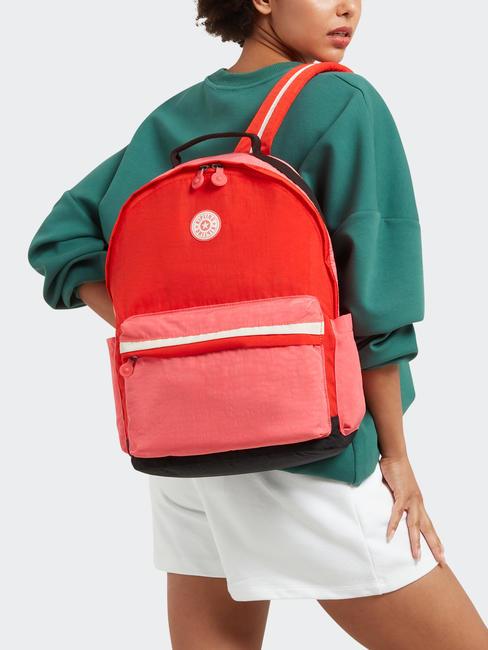 DAMIEN L Rucsac cu suport pentru laptop de 15,6". bloc roz tango - Rucsacuri pentru școală și timp liber