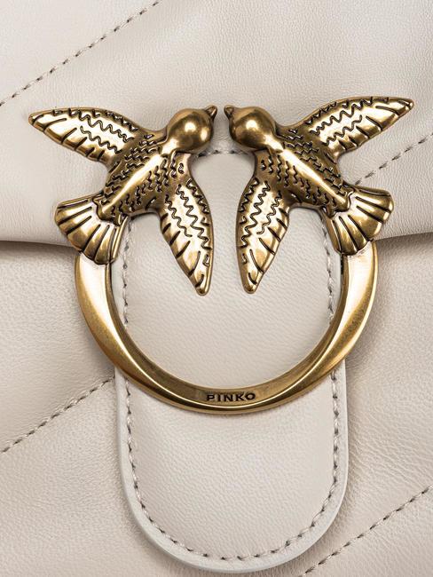 CLASSIC LOVE PUFF Geanta din piele Nappa mătase alb-aur antic - Genți femei