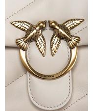 PINKO CLASSIC LOVE PUFF Geanta din piele Nappa mătase alb-aur antic - Genți femei - 4