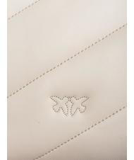 PINKO CLASSIC LOVE PUFF Geanta din piele Nappa mătase alb-aur antic - Genți femei - 5