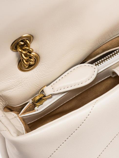 CLASSIC LOVE PUFF Geanta din piele Nappa mătase alb-aur antic - Genți femei